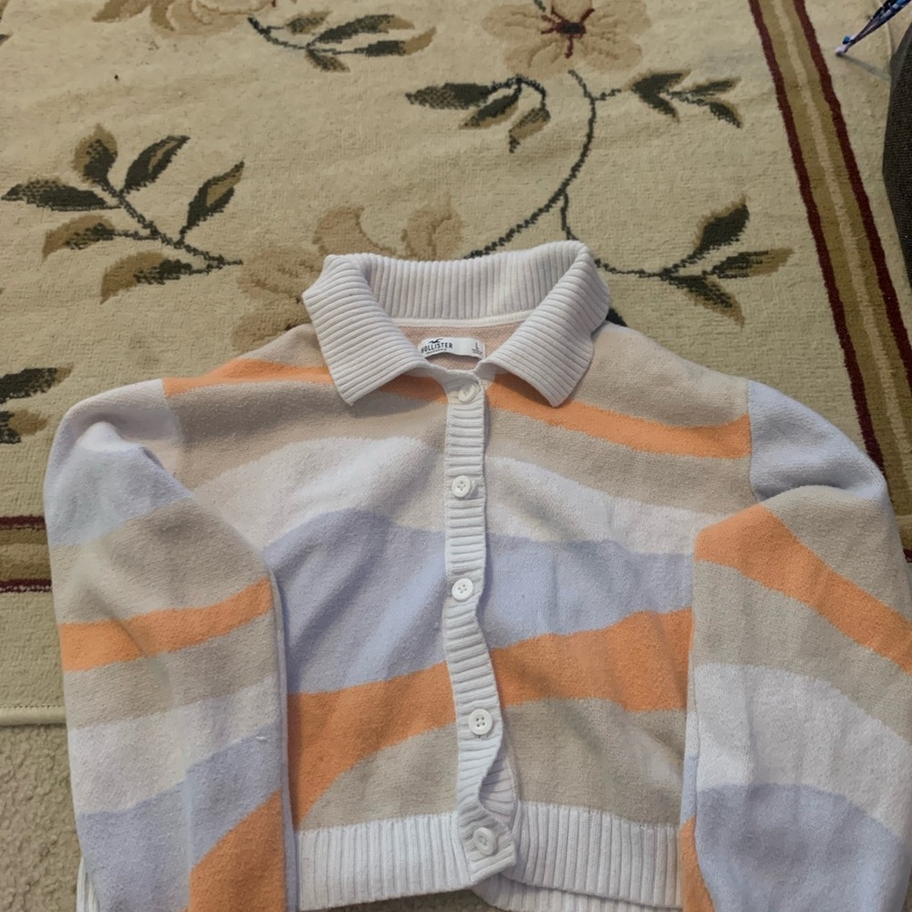 Hollister Striped Button-Up Women's Sweater